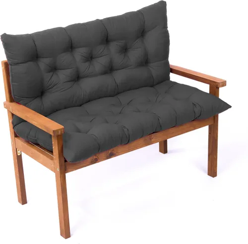 Miniatura 13 de Cojín de repuesto para columpio de patio, cojín de banco de jardín, para interiores y exteriores, cojín para asiento de 2 y 3 plazas con respaldo