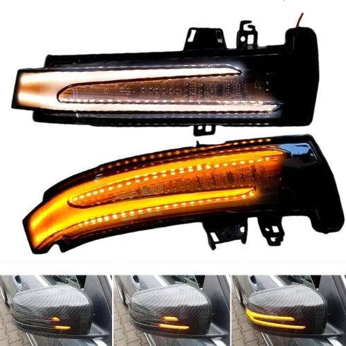 Miniatura 9 de Espejos Laterales Dinámicos LED con Señal de Giro Secuencial para Mercedes Benz Clase A/B/C/E/S/CLA/GLA/GLK/CLS W176 W246 W204 W212 X156 C250 C300