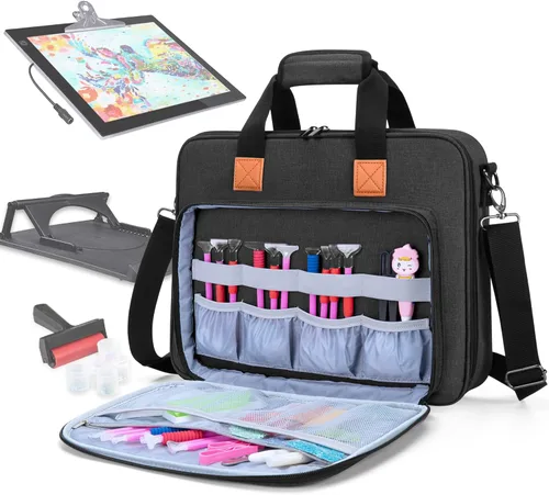 LUXJA Bolsa de transporte para almohadilla de luz A4 y herramientas de pintura de diamante, funda protectora para caja de luz de pintura de