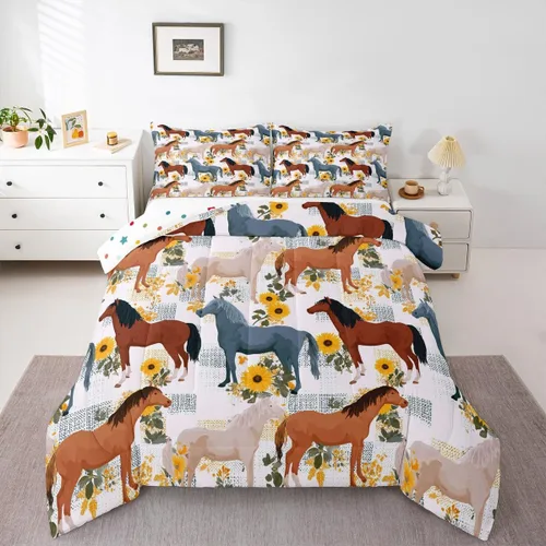 Miniatura 8 de Juego de ropa de cama de vaca de las tierras altas, edredón de ganado de las tierras altas, juego de edredón rosa floral de vaca occidental, juego