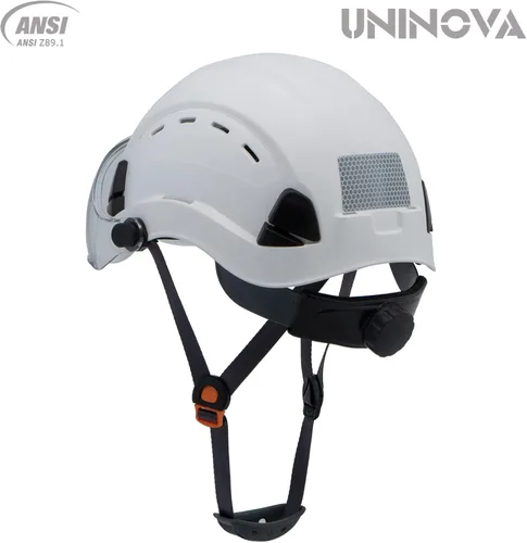 Miniatura 2 de Casco duro OSHA con visera ANSI Z89.1 aprobado ventilado casco de seguridad Cascos De Construcción T1 Blanco Transparente