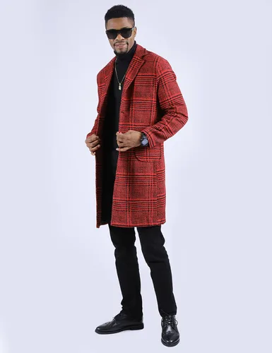 Miniatura 3 de UANEO Abrigo de gabardina casual con solapa de muesca para hombre