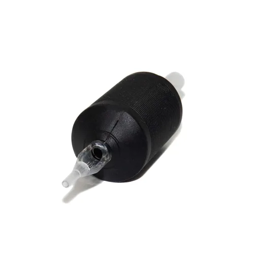 Miniatura 2 de VORTEX - Empuñaduras de tubo desechables de silicona suave de 1.25 pulgadas, color negro, con puntas largas transparentes, 15 unidades (7D)