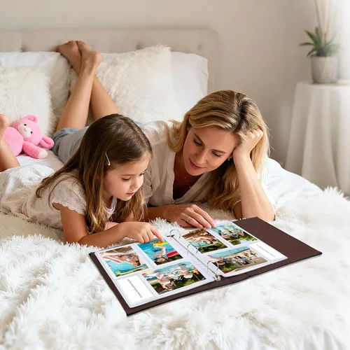 Miniatura 8 de Paquete de 30 páginas de repuesto para álbumes de fotos de 4 x 6 pulgadas para carpeta de 3 anillos, fundas de fotos ultra transparentes