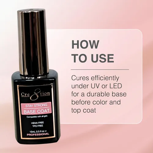 Miniatura 6 de Cre8tion Capa base de gel Soak Off, base de adhesión para esmalte de gel de larga duración, curación UV LED, libre de HEMA, libre de TPO, 0.3 onzas