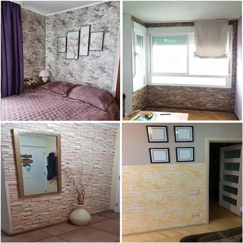 Miniatura 6 de Pegatinas de pared de ladrillo de espuma XPE con textura 3D de 13.78 x 30.31 pulgadas, papel tapiz de ladrillo sintético, paneles de pared Estilo 1