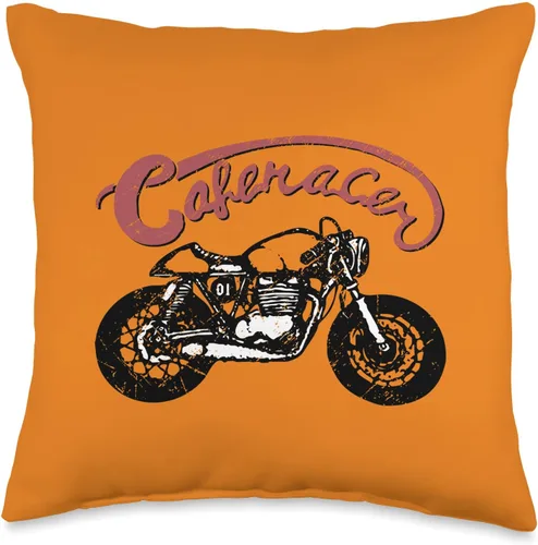 American Cafe Racer Motorcycle Apparel and Merch Cafe Racer Biker Men Women Adult Teens Boys Girls Kids Youth Throw Pillow, 16x16, Multicolor