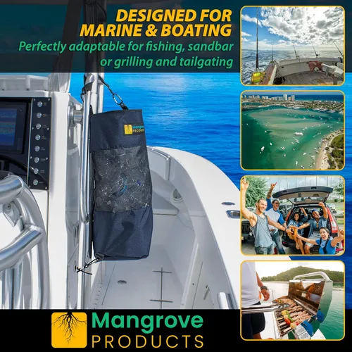 Miniatura 2 de Mangrove Products: Bote de basura portátil para barco, bolsa de basura reutilizable, equipo de navegación, almacenamiento de barcos, accesorios Azul