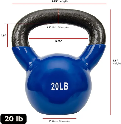 Miniatura 7 de Pesa rusa con revestimiento de vinilo Sunny Health & Fitness para entrenamiento de fuerza y ejercicio de balanceo - En 5, 10, 15, 20, 25 libras