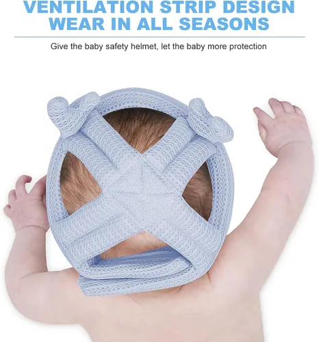 Miniatura 5 de Lindo casco de bebé para bebé, sin golpes, cojín de seguridad para la cabeza, gorro de protección ajustable suave para la cabeza de los niños, gorro
