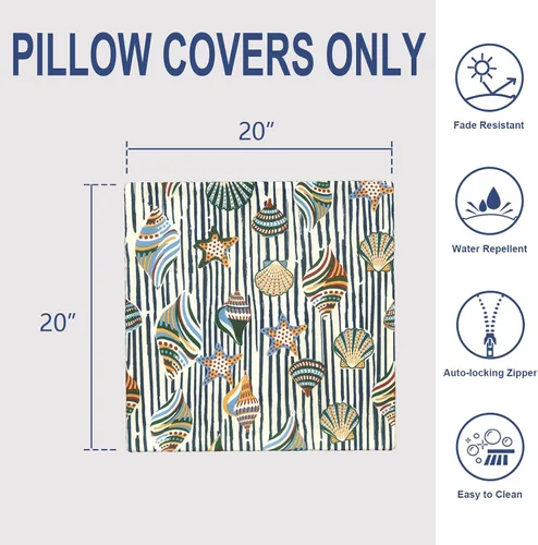 Miniatura 539 de Juego de 2 almohadas para exteriores de 16 x 16 pulgadas, repelentes al agua con interiores, para muebles de patio, hogar, jardín, geometría bohemia