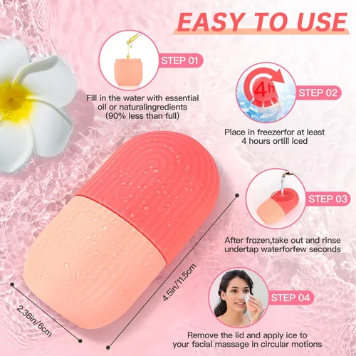Miniatura 4 de Rodillo de hielo para cara y ojos, rodillo de hielo mejorado para aliviar la hinchazón, herramientas para el cuidado de la piel, cubo facial