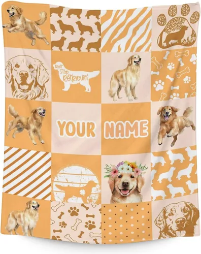 Miniatura 20 de Golden Retriever - Manta para niñas, tamaño de regazo de 30 x 40 pulgadas, manta de felpa suave y mullida, manta colorida y linda para sala de estar