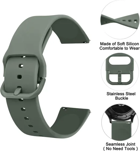 Miniatura 2 de Meliya Paquete de 4 correas de reloj, 0.78 pulgadas, 0.86 pulgadas, correa de repuesto de silicona suave de liberación rápida para mujeres y hombres