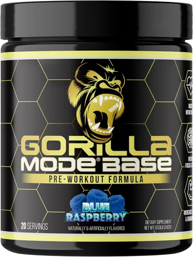 Gorilla Mode Base - Preentrenamiento - Aumenta el óxido nítrico, enfoque y conducción intensos, resistencia, potencia, L-citrulina, L-tirosina,