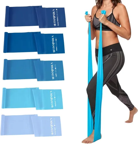 Miniatura 8 de Lianjindun 5 Pcs Professional Resistance Bands. Latex-Free, Pilates Band, Work Out Bands, Stretch Bands for Working Out Women or Men, Exercise Bands