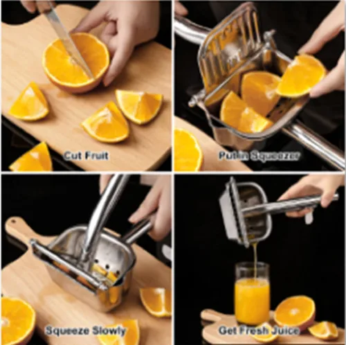 Miniatura 5 de Exprimidor Grande de Limón, Exprimidor de Cítricos de Acero Inoxidable 304, Exprimidor Manual Resistente para Cítricos, Naranja, Limón y Otras Frutas