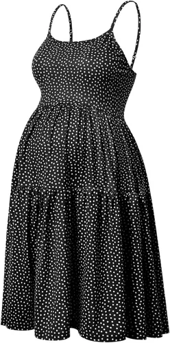 Miniatura 121 de GINKANA Vestido de maternidad sin mangas para mujer, con tirantes ajustables, vestido casual de verano para uso diario o baby shower