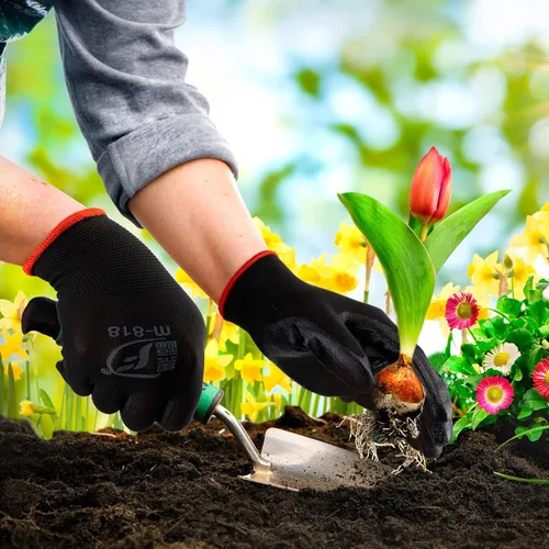 Miniatura 3 de Guantes de jardinería para hombres y mujeres, guantes de trabajo con revestimiento de goma transpirable para jardinería, 9.1 pulgadas