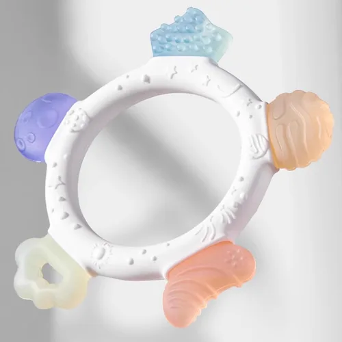 Miniatura 7 de Anillo de dentición para bebés, mordedores de silicona congelados para bebés de 0 a 6 a 12 meses, goma de dentición sensorial, juguetes