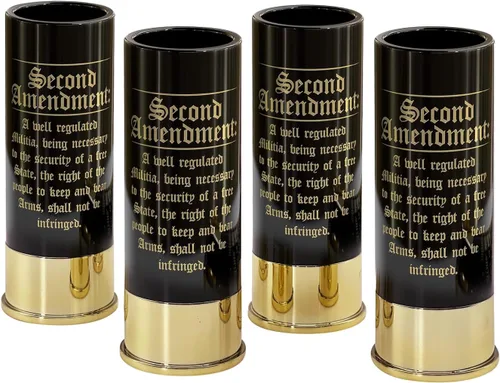 Vasos de chupito de 12 calibre - Juego de 4 Vasos de broma novedosos con la 2ª Enmienda - Regalo de broma novedoso para hombres - Haz cada