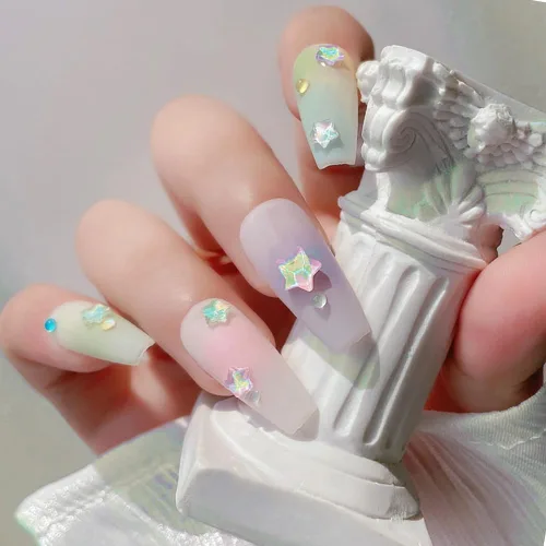 Miniatura 9 de 50 piezas de encantos de uñas con estrellas y gemas, diamantes de imitación de estrellas para uñas, encantos de uñas con estrellas, encantos