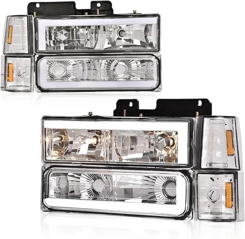 Miniatura 26 de GRAND ORANGE Par de faros delanteros compatibles con Toyota Tacoma 2005 2006 2007 2008 2009 2010 2011 lente transparente cromado carcasa ámbar