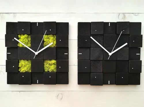 Miniatura 8 de Wall Clock, Christmas gift, Square Clock, Wooden Wall Clock, Scandinavian Decor, Unique Wall Clock, Modern Clock, Hanging Clock