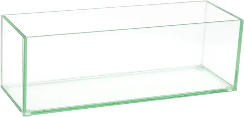 Royal Imports, jarrón decorativo de vidrio rectangular oblongo para centro de mesa para el hogar o para bodas - 12" de largo, 4" de alto x 4" de