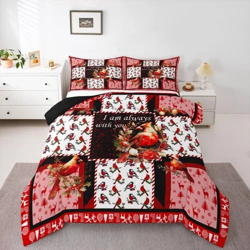 Miniatura 33 de Juego de edredón de Navidad de dibujos animados para niños, tamaño individual, juego de ropa de cama Kawaii de Papá Noel, pingüino, ciervo