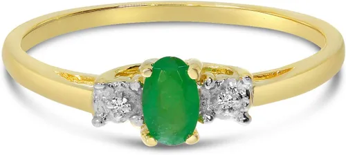 Miniatura 7 de Direct-Jewelry Anillo de diamantes y esmeralda en oro amarillo de 14 K
