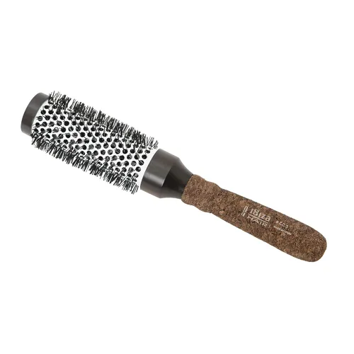 Miniatura 3 de Ibiza Hair Cepillo redondo de cerámica (CC3-1.969 in) Cerdas de fibra de carbono/nailon con mango ergonómico de corcho Diseño iónico resistente