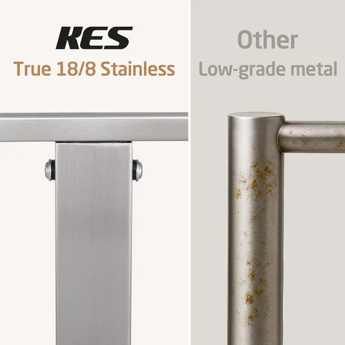 Miniatura 6 de KES Toallero independiente para baño, toallero de piso para baño con base pesada de 2 niveles, soporte doble para toallas de baño de acero Acabado