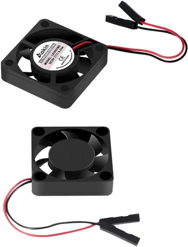 Miniatura 5 de Aokin Ventilador de refrigeración Raspberry Pi DC 5V/3.3V Ventilador de refrigeración de CPU sin escobillas con tornillos para Raspberry Pi 4 B, Pi