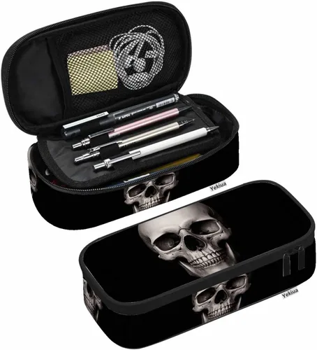 Miniatura 12 de Yekiua Estuche para lápices con notas musicales, estuche de gran capacidad para partituras musicales, estuche de lápices para oficina, universidad