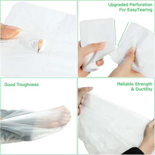 Miniatura 5 de Pequeñas bolsas de basura compostables – Mini bolsa de basura biodegradable de 1.2 galones, sin fragancia y fácil desgarre, a granel, forros