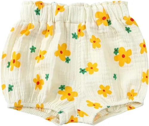 Miniatura 2 de MYGBCPJS - Conjunto de 3 shorts sueltos de algodón de lino para bebés, shorts holgados