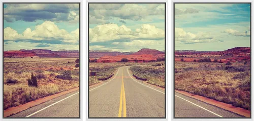 Miniatura 13 de wall26 Lienzo enmarcado para pared, juego de arte rojo, verde y amarillo, bosque de montaña otoñal, naturaleza, desierto, fotografía, realismo