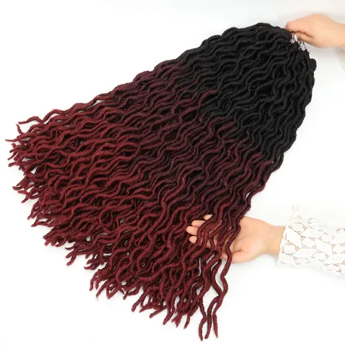 Miniatura 24 de Eliza Rastas gitanas onduladas de 18 pulgadas, cabello de ganchillo suave, 6 paquetes de trenzas sintéticas de diosa, raíces africanas, extensiones