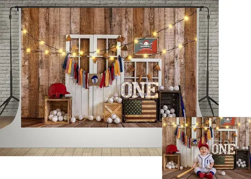 Kate Fondos de fotografía para fiestas temáticas de béisbol, 7x5 pies, decoración de iluminación, fiesta de cumpleaños, estudio fotográfico, fondo