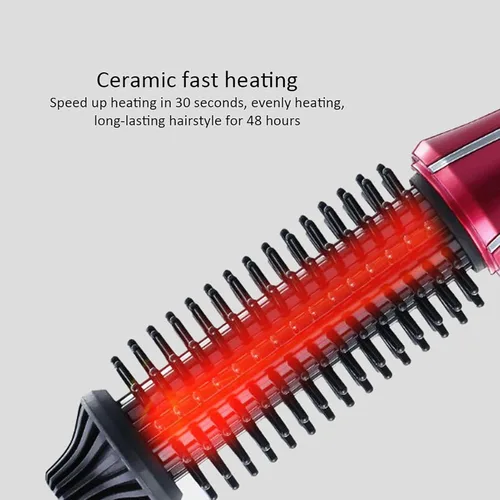 Miniatura 5 de Cepillo de rizador, rizador de pelo eléctrico plegable, rizador de pelo con calefacción, cepillo de peine caliente, revestimiento de cerámica