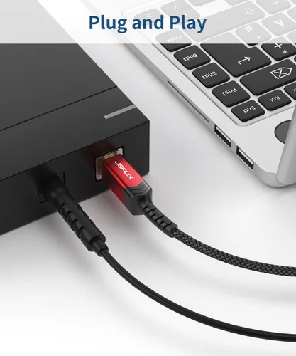 Miniatura 6 de Cable USB B 3.0, JSAUX USB A macho a B 3.0 macho (2M/6.6ft) Cable USB 3.0 tipo B de alimentación trenzado de nylon Compatible con estación de Negro