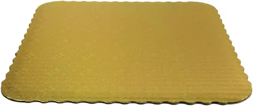 Miniatura 4 de O'CREME Tablero cuadrado festoneado dorado para tartas de 3/32 pulgadas de grosor, 8 x 8 pulgadas, paquete de 10