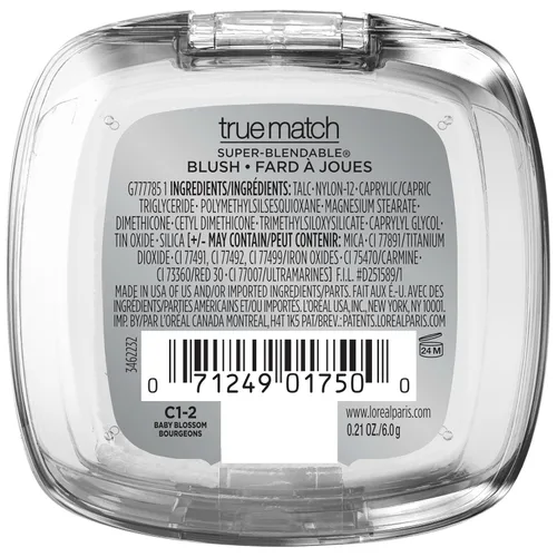 Miniatura 7 de L'Oreal Paris True Match - Rubor en polvo supermezclable, Baby Blossom C1-2, 0.21 onzas (el embalaje puede variar)