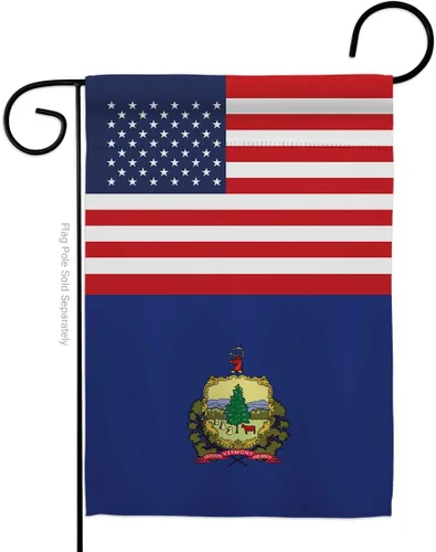 US Vermont Garden Flag Americana States USA American Territories Republic Small Decorative Gift Yard House Banner Double-Sided Made In 13 X 18.5