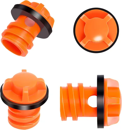 Miniatura 7 de Tapones de drenaje de repuesto compatibles con enfriador Yeti/Rtic 20 35 45 65 110, pequeños tapones de drenaje con diseño a prueba de fugas, Naranja