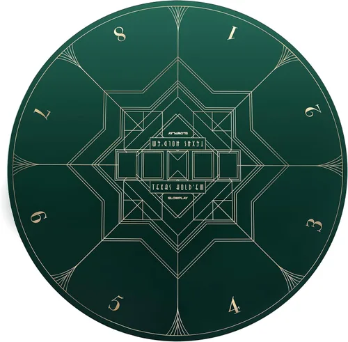 SLOWPLAY Nash - Alfombrilla redonda de póquer de 47 pulgadas para Texas Holdem | Superficie de mesa de póquer portátil con impresión de diseño Art