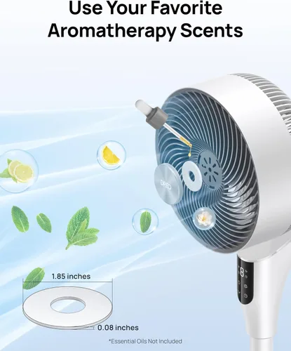 Miniatura 9 de DREO Ventilador para dormitorio, actualizado 2026, flujo de aire de 90 pies, ventilador silencioso de 20 dB, ventilador de pie oscilante de 90°