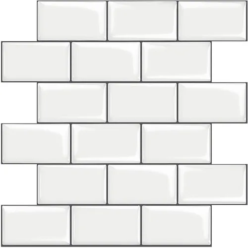 Miniatura 16 de STICKGOO - Azulejos de metro blancos para despegar y pegar, azulejos adhesivos para cocina (paquete de 1, diseño más grueso)