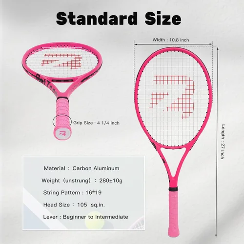 Miniatura 7 de BatZoom Tennis Racket for Beginners & Adults - Lightweight Graphite Racquet with Comfortable Grip Shock Reduction Technology Includes Carrying